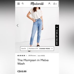 Size 27 madewell jeans